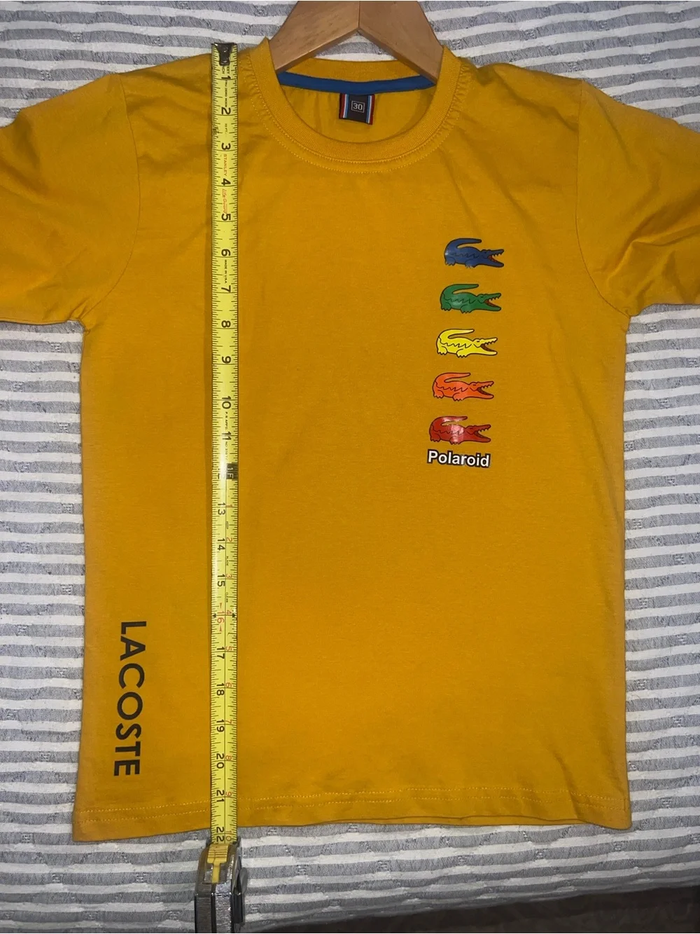Lacoste x Polaroid Collaboration Long Sleeve Yellow T-Shirt Size 30 (XS)